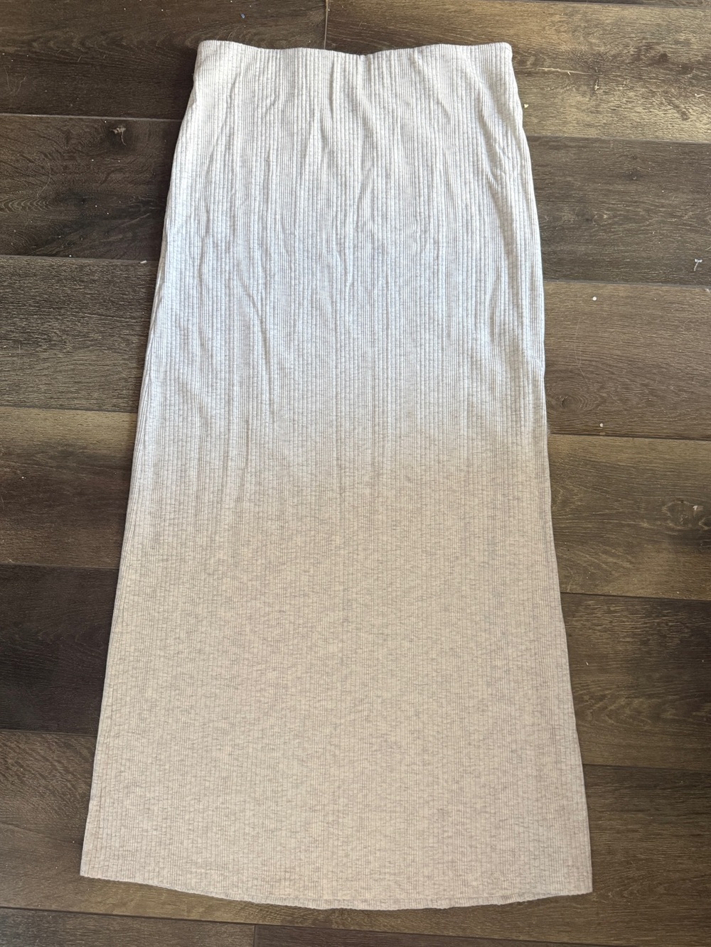 American Eagle High Waisted Ribbed Knit Gray Maxi Skirt